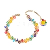 Smiling Face Adjustable Glass Seed Beaded Bracelets for Women BJEW-MZ00339-3