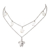 304 Stainless Steel Sea Turtle & Natural Freshwater Shell Star Pendant Double Layer Necklaces for Women NJEW-JN05403-2
