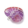 Dyed Natural Agate Pendants PALLOY-JF01288-5