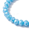 Glass Faceted Rondelle Beaded Stretch Bracelets for Women BJEW-MZ00065-02-4