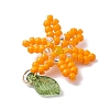 Glass Seed Beaded Flower Pendants PALLOY-TA00345-02-4