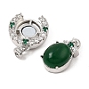 Brass Micro Pave Clear Cubic Zirconia Magnetic Clasps KK-C066-20P-2