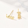 Brass Stud Earrings EJEW-P346-02A-G-3