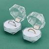 50Pcs Octagonal Transparent Plastic Ring Boxes OBOX-DC0001-02A-5