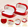 Oval Velvet Couple Ring Box CON-WH0094-10B-3