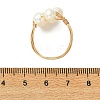 Natural Cultured Freshwater Pearl & Synthetic Hematite Finger Rings RJEW-JR01059-5