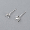 304 Stainless Steel Prong Earring Settings X-STAS-O098-06S-03-1