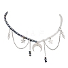 304 Stainless Steel Double Horn Star Pendant Necklaces NJEW-TA00246-2