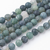 Natural Moss Agate Bead Strands G-G735-62F-6mm-1