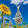 Alloy Enamel Pendant Necklaces & Dangle Earrings Sets WG48F3E-03-2