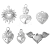 SUNNYCLUE 24Pcs 6 Style 304 Stainless Steel Pendants STAS-SC0006-19P-1