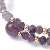Dyed Natural Malaysia Jade & Brass Beaded Bangles for Women BJEW-JB13343-04-3