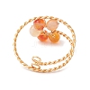 Flower Natural Carnelian Adjustable Rings RJEW-TA00126-01-4