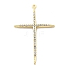 Brass Micro Pave Clear Cubic Zirconia Pendants KK-L228-01G-03-1