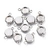 Non-Tarnish 304 Stainless Steel Cabochon Connector Settings STAS-I161-03B-P-1