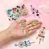 14Pcs 7 Colors Natural & Synthetic Gemstone Dream Catcher Pendants PALLOY-CJ00165-4