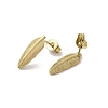 Ion Plating(IP) 304 Stainless Steel Feather Stud Earrings EJEW-C099-11G-3