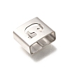 Letter Style 304 Stainless Steel Square Slide Charms STAS-L132-20G-2