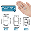 12Pcs 3 Styles Brass Spring Gate Rings KK-SC0007-61-2