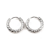 Non-Tarnish 304 Stainless Steel Grooved Hoop Earrings EJEW-M218-01A-P-6