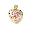 Valentine's Day Brass Micro Pave Colorful Cubic Zirconia Pendants CU-E002-14G-1
