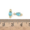 Brass Pave Cubic Zirconia Connector Charms KK-Z136-46G-02-3