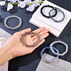 6Pcs 6 Styles 8mm Glass Round Beaded Stretch Bracelet Sets BJEW-TAC0024-6