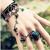 Gothic Style Retro Alloy Lace Flower Link Rings Bracelets for Women WG15940-08-1