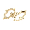 Brass Micro Pave Clear Cubic Zirconia Connector Charms CU-CBA4579-10G-A-3