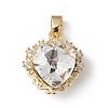 Real 18K Gold Plated Rack Plating Brass Micro Pave Clear Cubic Zirconia Pendants KK-C015-05G-2