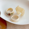 3Pcs Resin Finger Rings & Cuff Rings Sets WGB7912-01-5