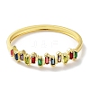 Brass Pave Colorful Glass Hinged Bangles for Women BJEW-Z061-07D-2