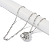 Brass Rhinestone Pendant Necklaces NJEW-G089-16E-P-2