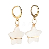 Star Natural Shell Beads Leverback Earrings for Girl Women EJEW-JE04676-2