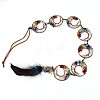 Brass Wire Wrapped Natural Mixed Gemstone Tree of Life Suncatchers HJEW-H065-08-2