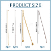 24Pcs 4 Style Brass Herringbone Chain Tassel Pendants KK-PH0004-92-2