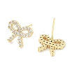 Brass Cubic Zirconia Stud Earrings for Women EJEW-S217-B01-2