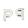 Tarnish Resistant 304 Stainless Steel Letter Charms STAS-O072-P-1
