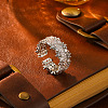 Brass Micro Pave Cubic Zirconia Cuff Rings for Women FS-WG742FB-02-1
