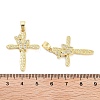 Rack Plating Brass Micro Pave Clear Cubic Zirconia Pendants KK-Z064-22G-3