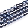 Baking Paint Transparent Glass Beads Strands DGLA-N011-8mm-08-1