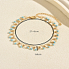 Bohemian Plastic Beads Brass Circle Link Chain Anklets for Beach Vacation Summer Foot Jewelry VQ8618-2