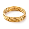 7 cs Vacuum Plating 304 Stainless Steel Bangles Set for Women BJEW-A011-09G-G-1