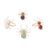 4Pcs 4 Styles Natural Gemstone Beaded Finger Rings RJEW-TA00210-2