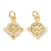 Rack Plating Brass Micro Pave Cubic Zirconia Pendants KK-A185-06G-2