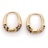 Brass Micro Pave Cubic Zirconia Huggie Hoop Earrings EJEW-P187-N01-2