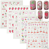 5Pcs 5 Style PET Plastic Decorative Sticker MRMJ-SP0001-25-7