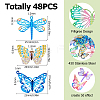 48Pcs 12 Styles Spray Painted 430 Stainless Steel Filigree Pendants STAS-HS0001-57-2
