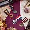 4Pcs 4 Styles Retro British Preppy Style Alloy with Iron Pendant Lapel Pins JEWB-FH0002-21-4