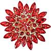 Flower Rhinestone Brooches JEWB-WH0022-91-1